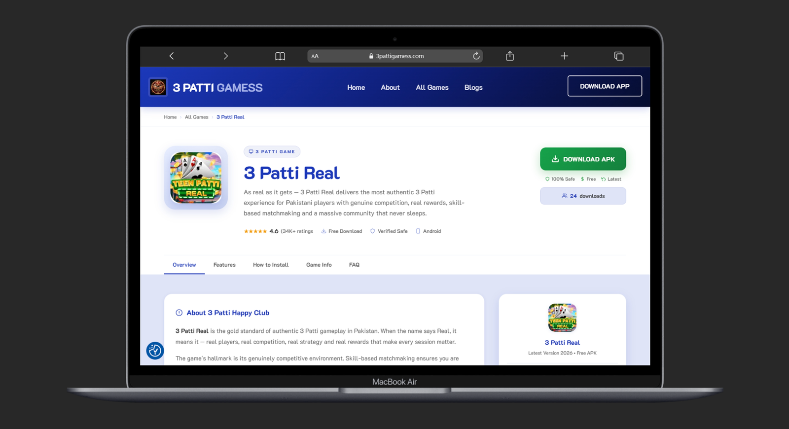 3 Patti Real APK Latest Version Download 2026 Pakistan – Complete Guide